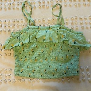 Hollister Green floral Top